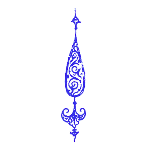 Ornate hanging pendant illustration